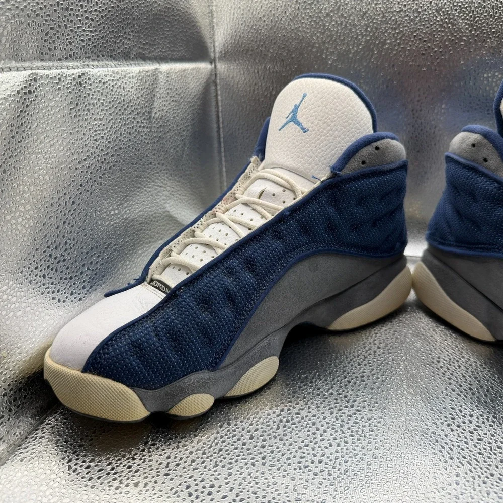 Size 9 Air Jordan 13 Retro Mid Flint French Blue Mens Sneaker Shoes 414571-404‎